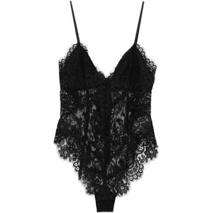 Zimmermann - Kanten Teddy Bodysuit - Zwart - Dames