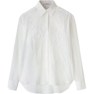 Ermanno Scervino, Dames, Blouses & Shirts, Wit, Maat: 2XS Katoen,
