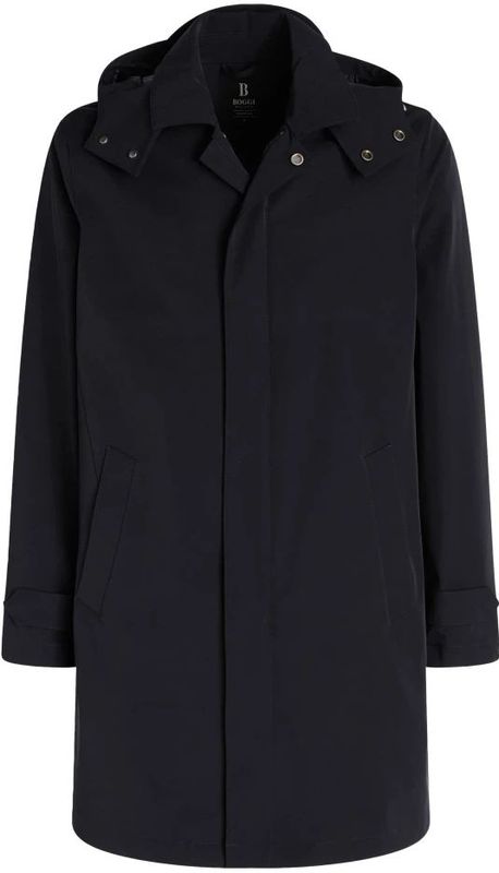 Boggi Milano - B Travel - Regenjas - Blauw - Technisch Nylon - Ademend - Waterafstotend - Winddicht
