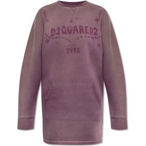 Dsquared2, Dames, Sweatshirts & Hoodies, Paars, Maat: XS Jersey,
