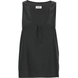 Saint Laurent, Dames, Tops, Grijs, Maat: XS