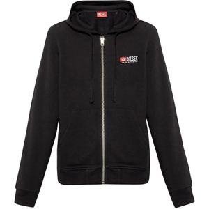 Diesel, Heren, Sweatshirts & Hoodies, Zwart, Maat: L Katoen,