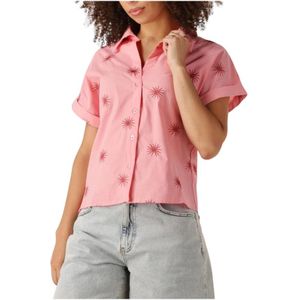 Ydence, Dames, Blouses & Shirts, Roze, Maat: XS Linnen,