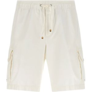 Brunello Cucinelli, Heren, Korte broeken, Wit, Maat: L Katoen,