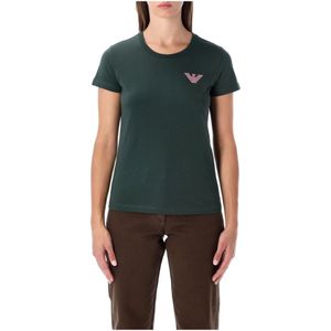Emporio Armani, Dames, Tops, Groen, Maat: S Katoen,