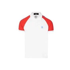 Dsquared2 Leaf Tape Logo Polo , White , Heren , Maat: M