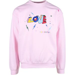 The Editor, Heren, Sweatshirts & Hoodies, Roze, Maat: S Katoen,