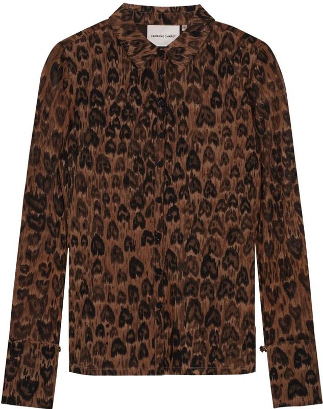 Fabienne Chapot - Blouse 'Kevis' - Roestbruin/Zwart - Klassieke Blouse