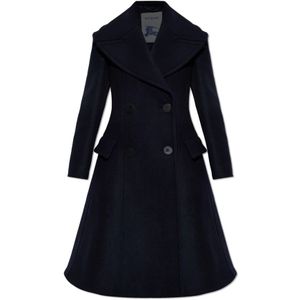 Burberry, Dames, Mantels, Blauw, Maat: 4XS Wol,