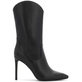 Kazar - Leren Laarzen - Zwart - Dames - Met Hak en Ronde Bovenkant