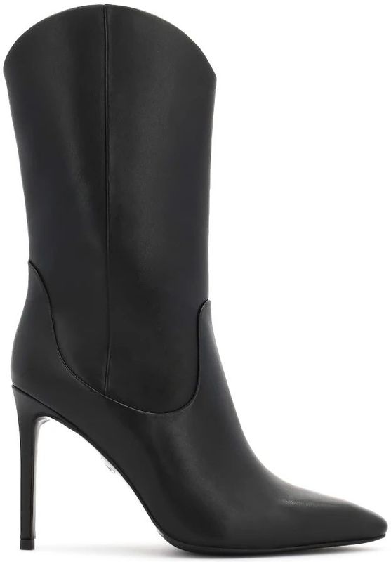 Kazar - Leren Laarzen - Zwart - Dames - Met Hak en Ronde Bovenkant