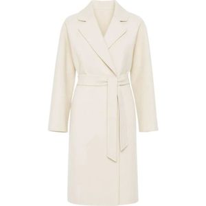 Max Mara Studio, Dames, Mantels, Wit, Maat: 4XS Zijde,