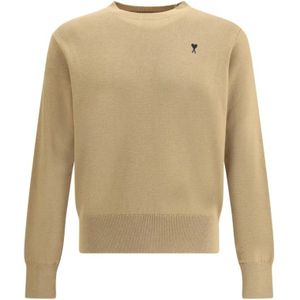 Ami Paris, Heren, Truien, Beige, Maat: 2XS Wol,