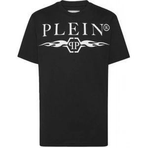Philipp Plein, Heren, Tops, Zwart, Maat: L Katoen,