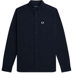 Fred Perry, Heren, Overhemden, Blauw, Maat: L Katoen,