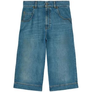 Palm Angels, Heren, Korte broeken, Blauw, Maat: W32 Denim,