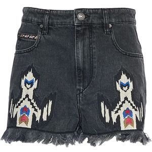 Isabel Marant, Dames, Korte broeken, Grijs, Maat: S Denim,