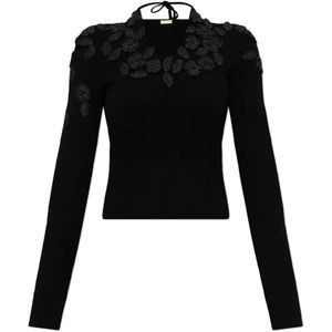 Cult Gaia, Dames, Truien, Zwart, Maat: S Nylon,