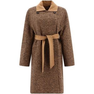 Max Mara, Dames, Mantels, Bruin, Maat: XS Wol,