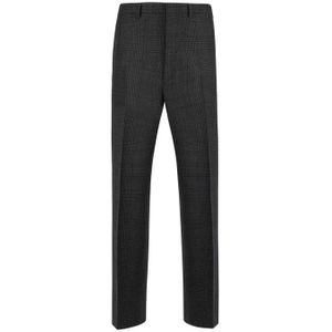 Prada, Heren, Broeken, Grijs, Maat: S Wol,