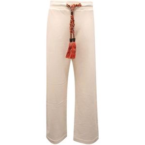 Dondup, Dames, Broeken, Wit, Maat: S Fleece,