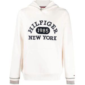 Tommy Hilfiger, Heren, Sweatshirts & Hoodies, Wit, Maat: XL Katoen,