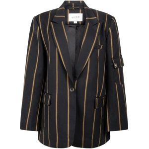 Aaiko, Dames, Jassen, Zwart, Maat: S Leer,