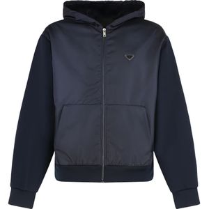 Prada, Heren, Sweatshirts & Hoodies, Blauw, Maat: S Katoen,