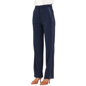 ViCOLO, Dames, Broeken, Blauw, Maat: M Satijn,