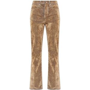 Amiri, Heren, Jeans, Beige, Maat: W33 Velours,