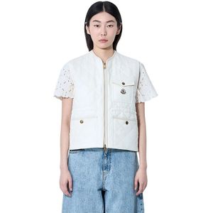 Moncler, Dames, Jassen, Beige, Maat: M Linnen,