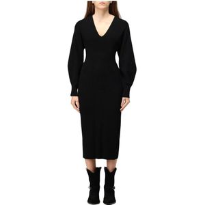 Alberta Ferretti, Dames, Jurken, Zwart, Maat: XS Viscose,