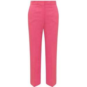 Msgm, Dames, Broeken, Roze, Maat: L Viscose,