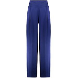 Max Mara Studio, Dames, Broeken, Blauw, Maat: M Satijn,