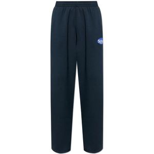 Balenciaga, Heren, Broeken, Blauw, Maat: M Katoen,