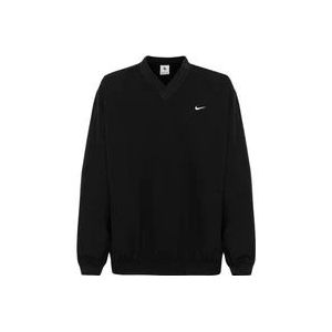 Nike Nylon Sweatshirt in effen kleur , Black , Heren , Maat: L
