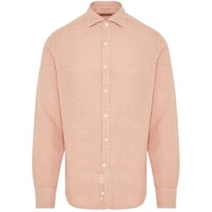 Canali, Heren, Overhemden, Roze, Maat: XL Linnen,