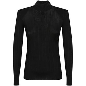 Elisabetta Franchi, Dames, Truien, Zwart, Maat: S Viscose,