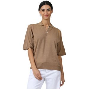 Alpha Studio, Dames, Tops, Bruin, Maat: M