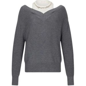 Liu Jo, Dames, Truien, Grijs, Maat: L Wol,