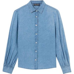 Brooks Brothers, Dames, Blouses & Shirts, Blauw, Maat: XS Katoen,