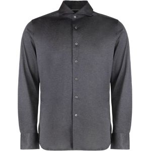 Canali, Heren, Overhemden, Grijs, Maat: XL Katoen,