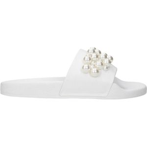 Stuart Weitzman - Goldiesmosa - Slippers - Wit - Leer