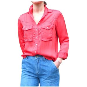 Mason's, Dames, Blouses & Shirts, Oranje, Maat: 2XS Satijn,