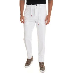 Kiton, Heren, Broeken, Wit, Maat: W34 Katoen,