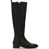 Kazar - Zwarte Leren Laarzen - Dames - Met Uitsparing Op Bovenkant