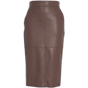Elisabetta Franchi, Dames, Rokken, Bruin, Maat: XL Leer,