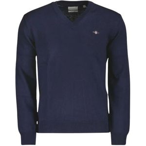 Gant, Heren, Truien, Blauw, Maat: M Katoen,