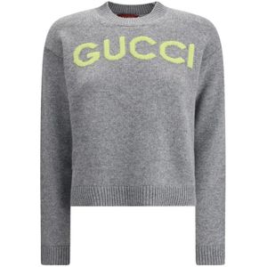 Gucci, Dames, Truien, Grijs, Maat: S Wol,
