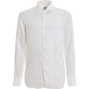 Aspesi, Heren, Overhemden, Wit, Maat: 2XL Linnen,